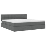 Letto con contenitore e materasso Grigio scuro 200 x 200 cm