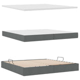 Letto con contenitore e materasso Grigio scuro 200 x 200 cm