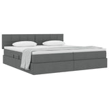 Letto con contenitore e materasso Grigio scuro 200 x 200 cm