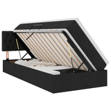 Letto con contenitore e materasso con testiera Nero 90 x 190 cm