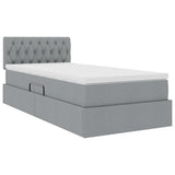 Letto con contenitore e materasso Grigio chiaro 90 x 200 cm