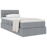 Letto con contenitore e materasso Grigio chiaro 90 x 200 cm