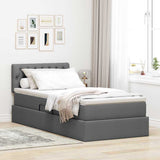 Letto con contenitore e materasso Grigio scuro 90 x 200 cm