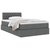 Letto con contenitore e materasso Grigio scuro 120 x 190 cm