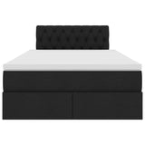 Letto con contenitore e materasso Nero 120 x 190 cm