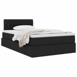 Letto con contenitore e materasso Nero 120 x 190 cm