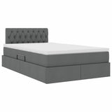 Letto con contenitore e materasso Grigio scuro 120 x 200 cm