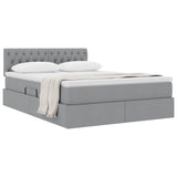 Letto con contenitore e materasso Grigio chiaro 140 x 190 cm