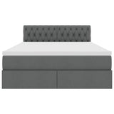 Letto con contenitore e materasso Grigio scuro 140 x 190 cm