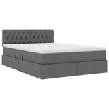 Letto con contenitore e materasso Grigio scuro 140 x 200 cm