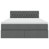 Letto con contenitore e materasso Grigio scuro 140 x 200 cm