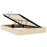 Letto con contenitore e materasso Crema 140 x 200 cm