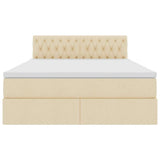 Letto con contenitore e materasso Crema 140 x 200 cm