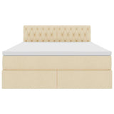 Letto con contenitore e materasso Crema 140 x 200 cm