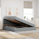 Letto con contenitore e materasso Grigio chiaro 160 x 200 cm