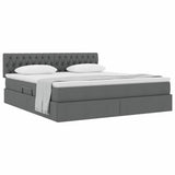 Letto con contenitore e materasso Grigio scuro 180 x 200 cm