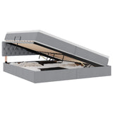 Letto con contenitore e materasso Grigio chiaro 200 x 200 cm