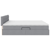 Letto con contenitore e materasso Grigio chiaro 200 x 200 cm