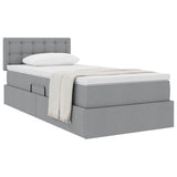 Letto con contenitore e materasso Grigio chiaro 90 x 200 cm