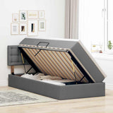 Letto con contenitore e materasso Grigio scuro 90 x 200 cm