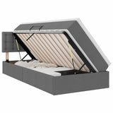 Letto con contenitore e materasso Grigio scuro 90 x 200 cm