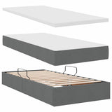 Letto con contenitore e materasso Grigio scuro 90 x 200 cm