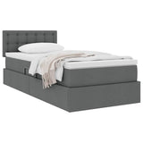 Letto con contenitore e materasso Grigio scuro 90 x 200 cm