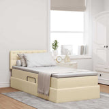 Letto con contenitore e materasso Crema 100 x 200 cm