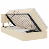 Letto con contenitore e materasso Crema 100 x 200 cm