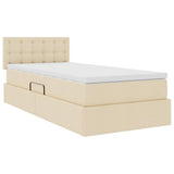 Letto con contenitore e materasso Crema 100 x 200 cm