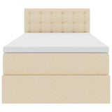 Letto con contenitore e materasso Crema 100 x 200 cm