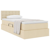 Letto con contenitore e materasso Crema 100 x 200 cm