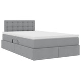 Letto con contenitore e materasso Grigio chiaro 120 x 190 cm
