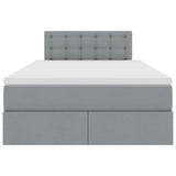 Letto con contenitore e materasso Grigio chiaro 120 x 190 cm