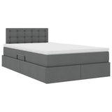 Letto con contenitore e materasso Grigio scuro 120 x 190 cm