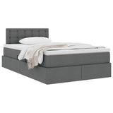 Letto con contenitore e materasso Grigio scuro 120 x 190 cm