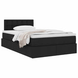 Letto con contenitore e materasso Nero 120 x 190 cm