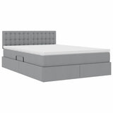 Letto con contenitore e materasso Grigio chiaro 140 x 190 cm