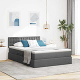 Letto con contenitore e materasso Grigio scuro 140 x 190 cm