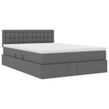 Letto con contenitore e materasso Grigio scuro 140 x 190 cm