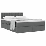 Letto con contenitore e materasso Grigio scuro 140 x 190 cm