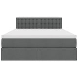 Letto con contenitore e materasso Grigio scuro 140 x 200 cm