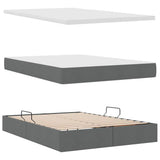 Letto con contenitore e materasso Grigio scuro 140 x 200 cm