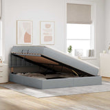 Letto con contenitore e materasso Grigio chiaro 160 x 200 cm