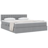 Letto con contenitore e materasso Grigio chiaro 160 x 200 cm