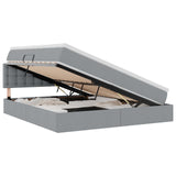 Letto con contenitore e materasso Grigio chiaro 180 x 200 cm