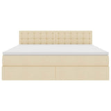 Letto con contenitore e materasso Crema 180 x 200 cm