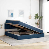 Letto con contenitore e materasso con testiera Blu 180 x 200 cm