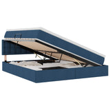 Letto con contenitore e materasso con testiera Blu 180 x 200 cm