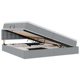 Letto con contenitore e materasso Grigio chiaro 200 x 200 cm